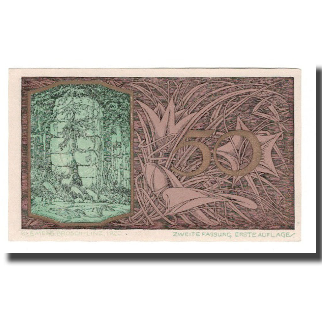 Banknote, Austria, St. Georgen an der Gusen O.Ö. Gemeinde, 50 Heller, paysage