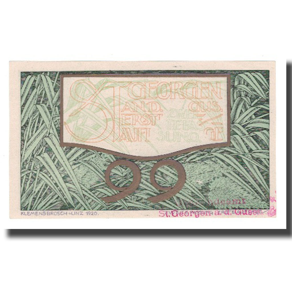 Banknot, Austria, St. Georgen an der Gusen O.Ö. Gemeinde, 99 Heller, paysage 4