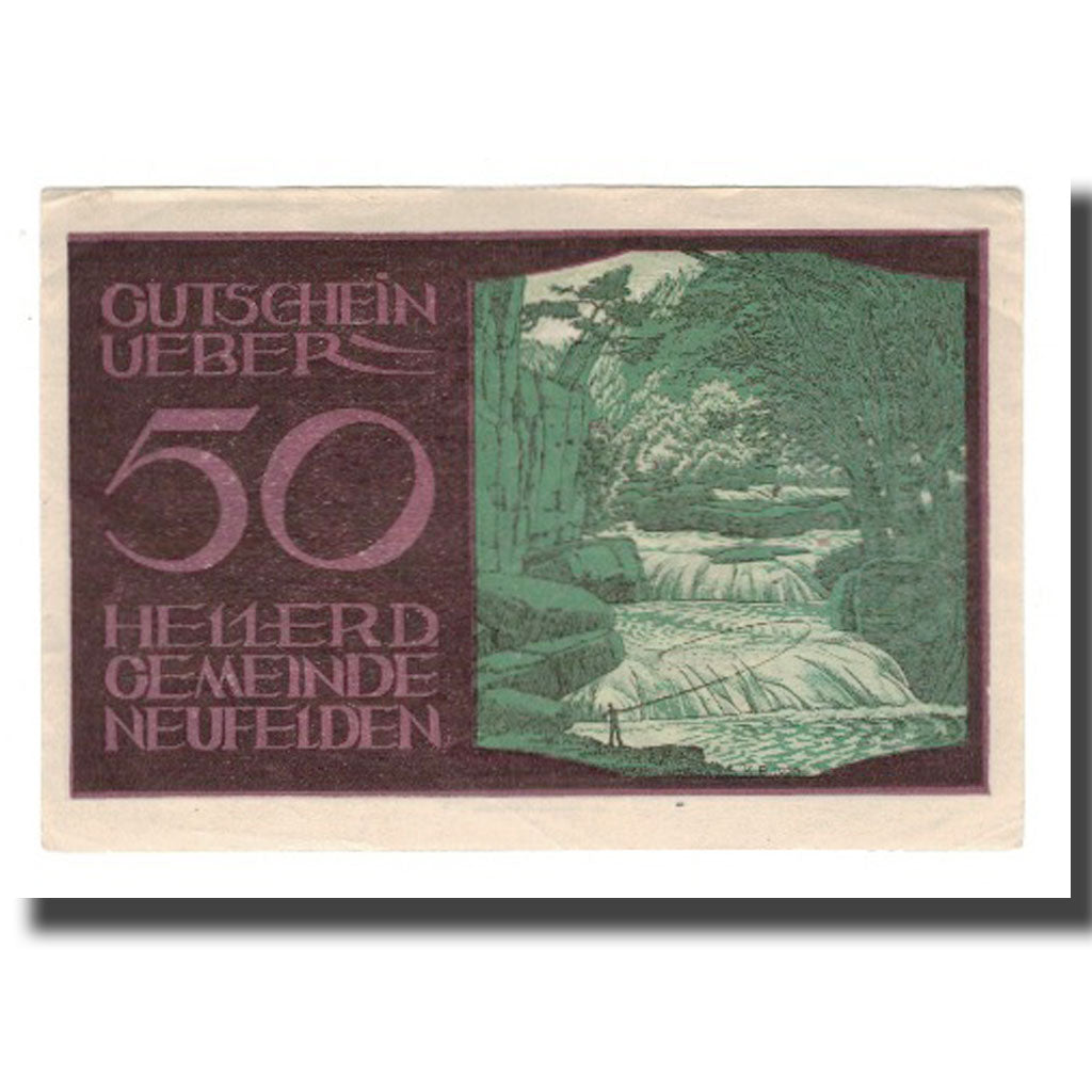 Banknot, Austria, Neufelden O.Ö. Gemeinde, 50 Heller, paysage, AU(55-58)