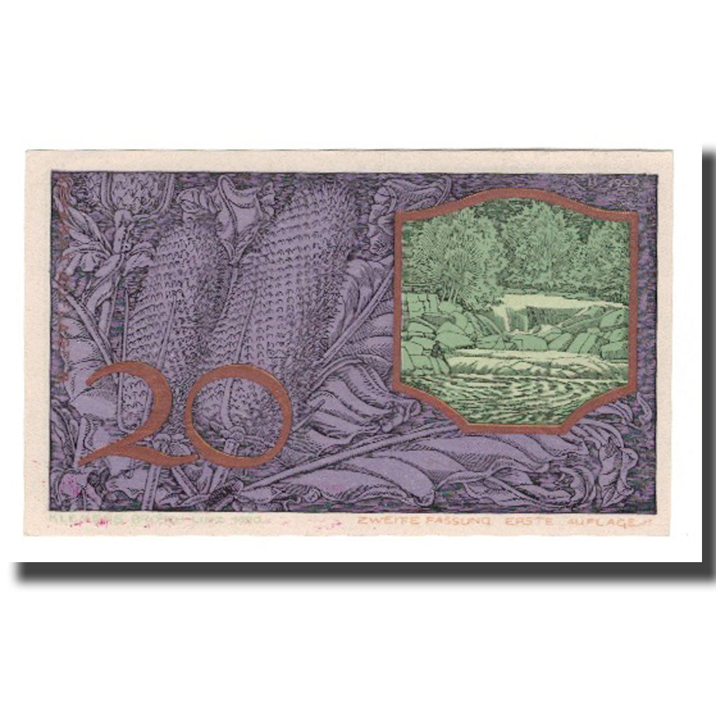 Banknot, Austria, St. Georgen an der Gusen O.Ö. Gemeinde, 20 Heller, paysage