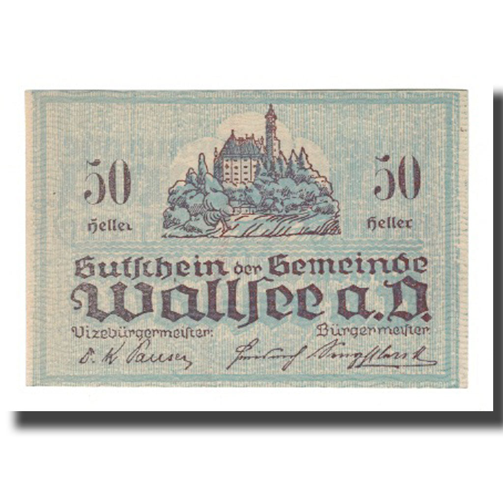Banknot, Austria, Wallsee N.Ö. Gemeinde, 50 Heller, poisson, 1920, 1920-12-31
