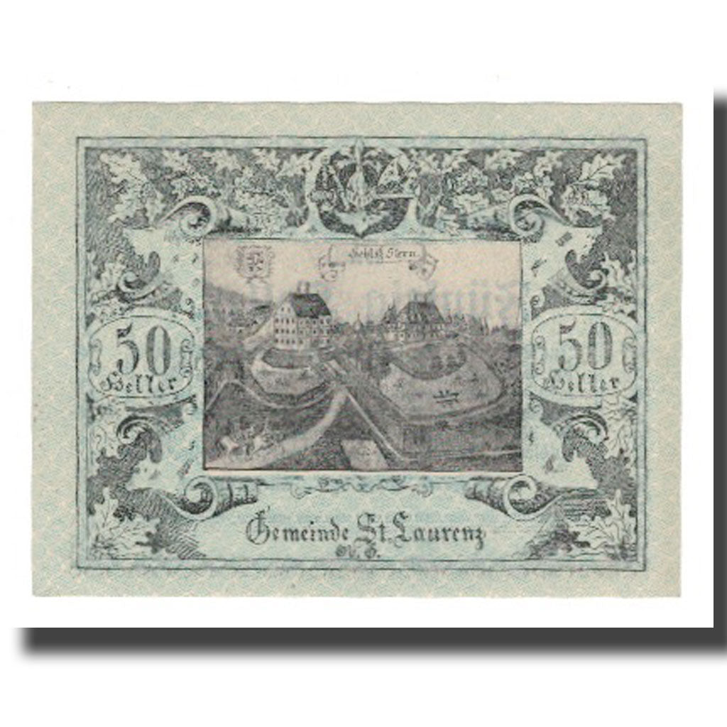 Banknot, Austria, St. Laurenz O.Ö. Gemeinde, 50 Heller, Texte, 1920