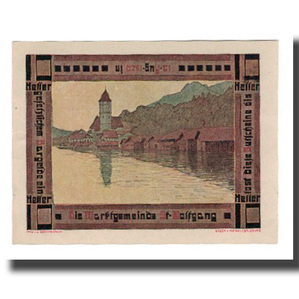 Banknote, Austria, St. Wolfgang O.Ö. Marktgemeinde, 10 Heller, paysage 1, 1920