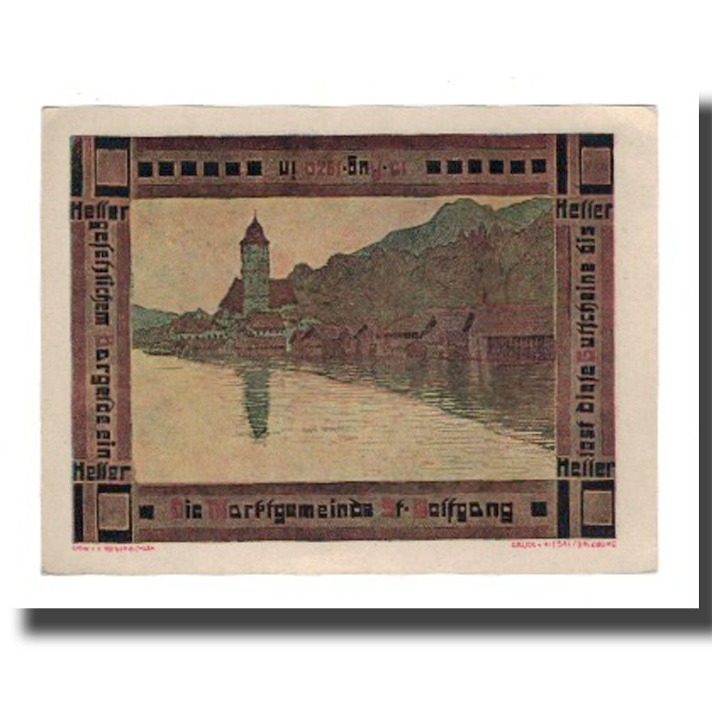 Banknote, Austria, St. Wolfgang O.Ö. Marktgemeinde, 10 Heller, paysage 2, 1920