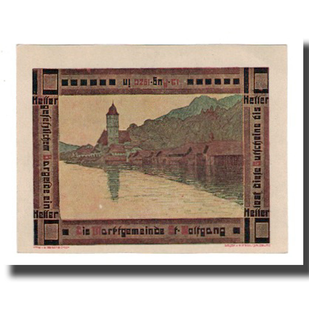 Banknote, Austria, St. Wolfgang O.Ö. Marktgemeinde, 10 Heller, paysage 3, 1920