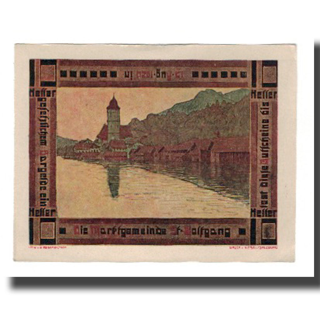 Banknot, Austria, St. Wolfgang O.Ö. Marktgemeinde, 10 Heller, paysage 4, 1920