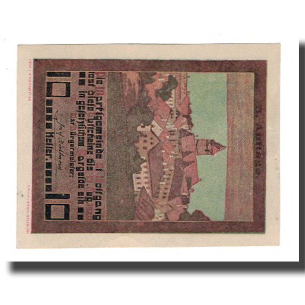 Banknote, Austria, St. Wolfgang O.Ö. Marktgemeinde, 10 Heller, paysage 6, 1920