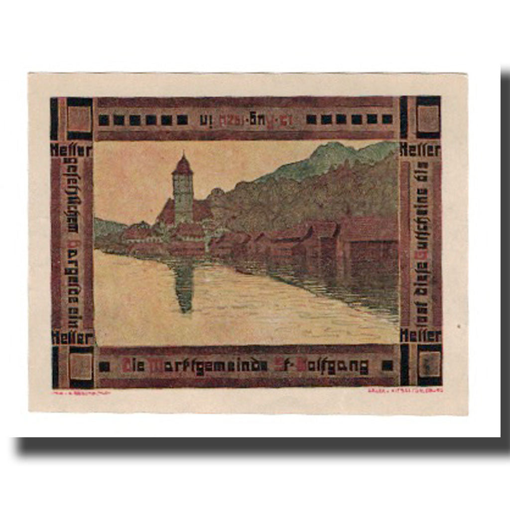 Banknote, Austria, St. Wolfgang O.Ö. Marktgemeinde, 10 Heller, paysage 6, 1920