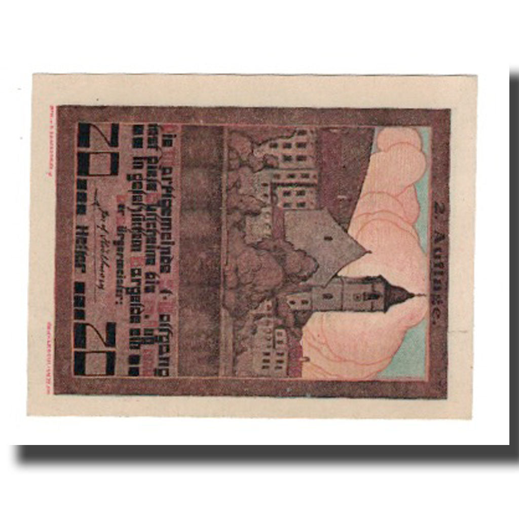 Banknote, Austria, St. Wolfgang O.Ö. Marktgemeinde, 20 Heller, village 2, 1920