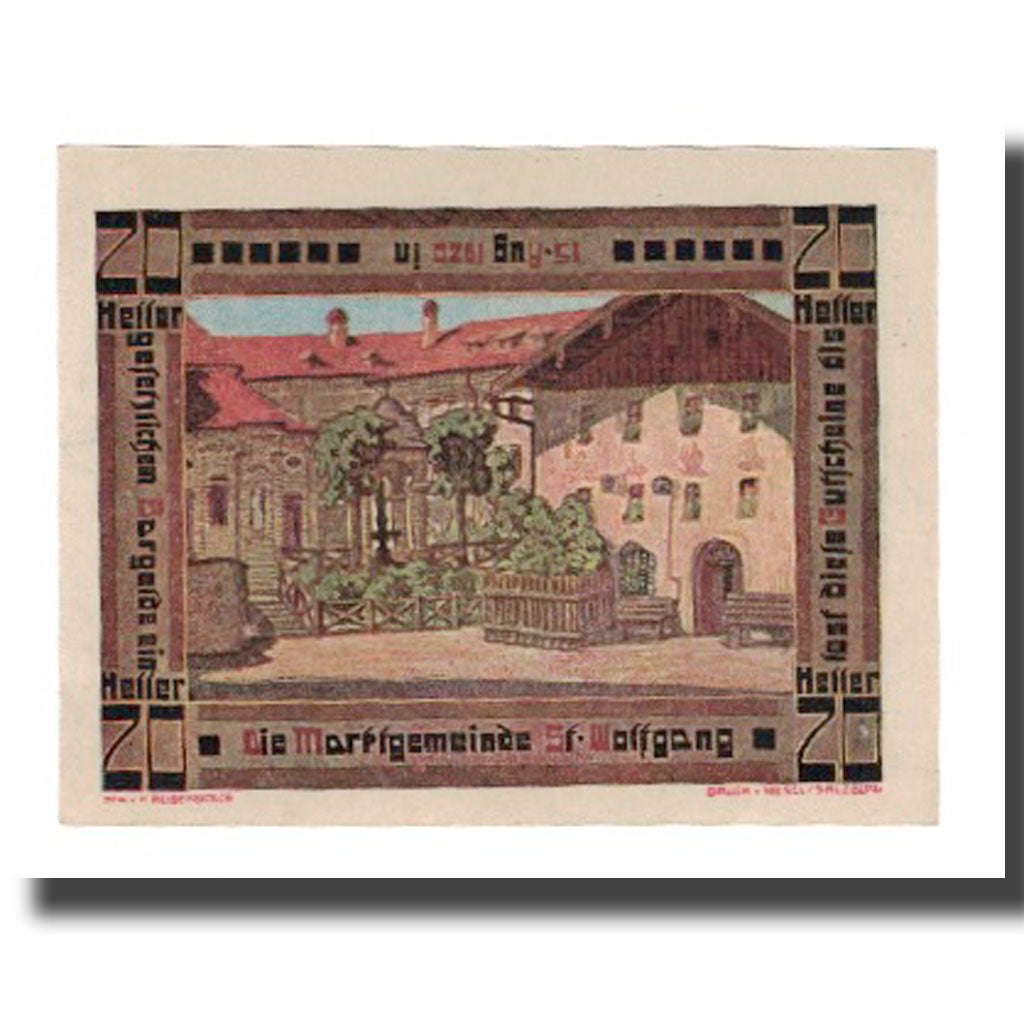 Banknote, Austria, St. Wolfgang O.Ö. Marktgemeinde, 20 Heller, village 2, 1920