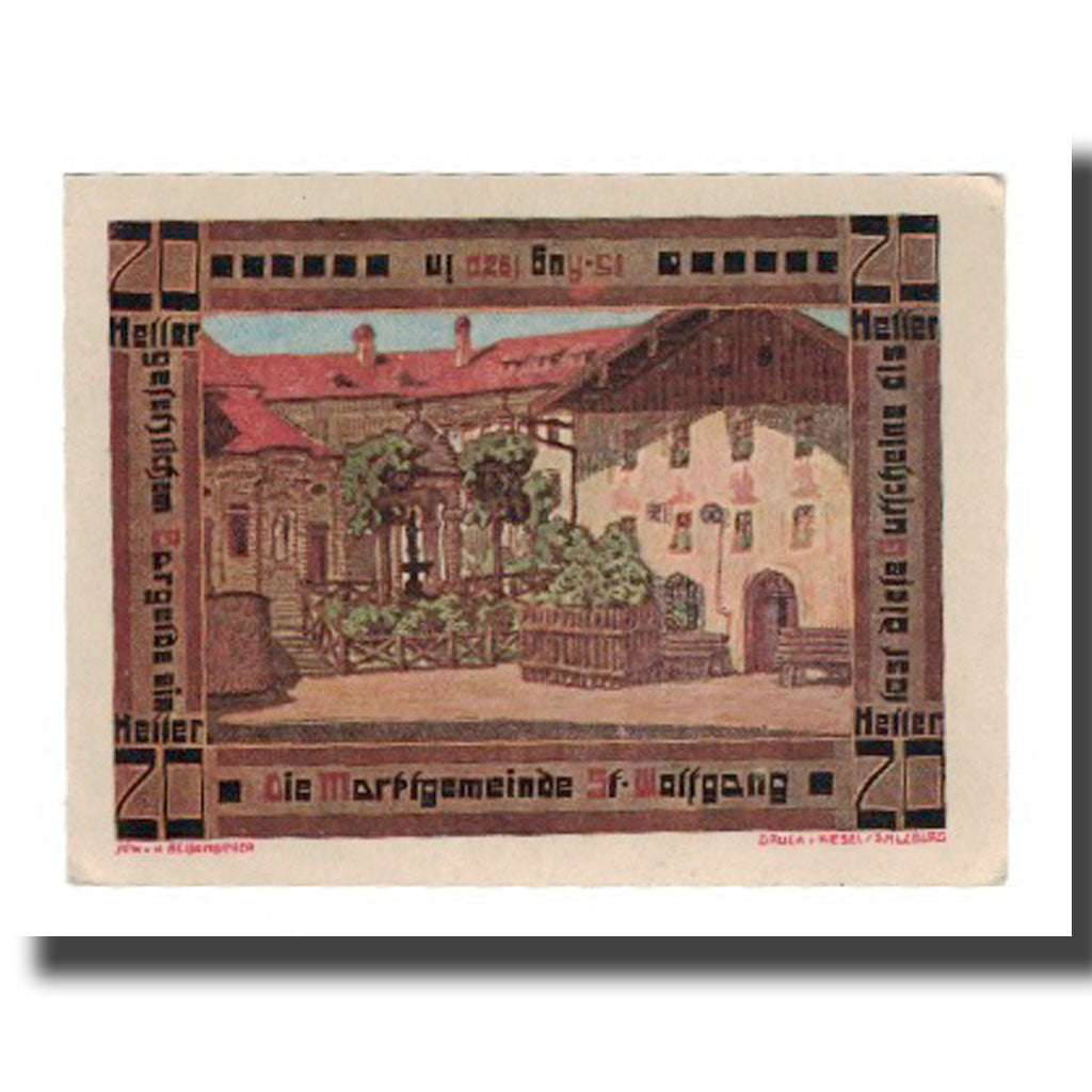 Banknote, Austria, St. Wolfgang O.Ö. Marktgemeinde, 20 Heller, Village 5, 1920