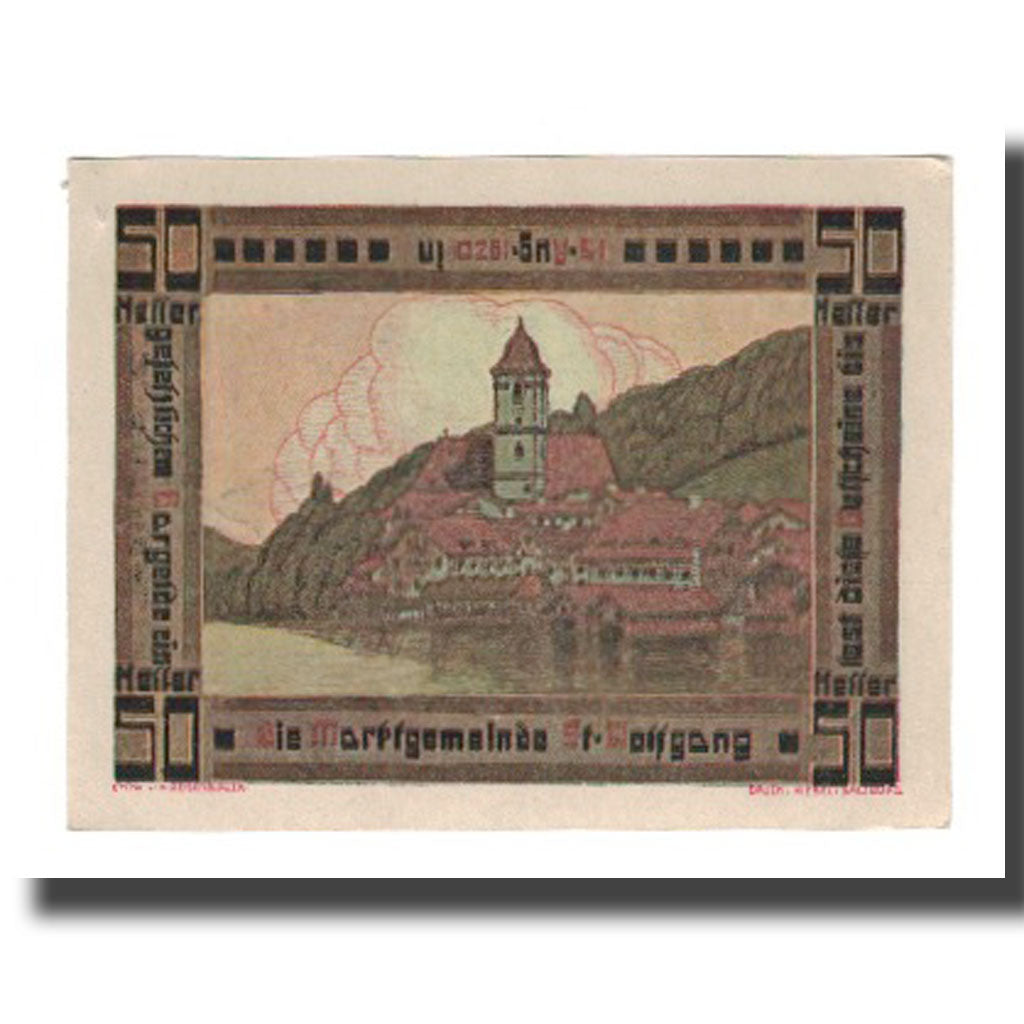 Banknote, Austria, St. Wolfgang O.Ö. Marktgemeinde, 50 Heller, paysage 2, 1920