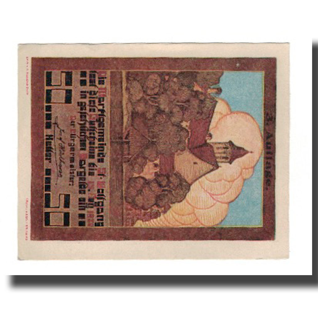 Banknote, Austria, St. Wolfgang O.Ö. Marktgemeinde, 50 Heller, paysage 3, 1920