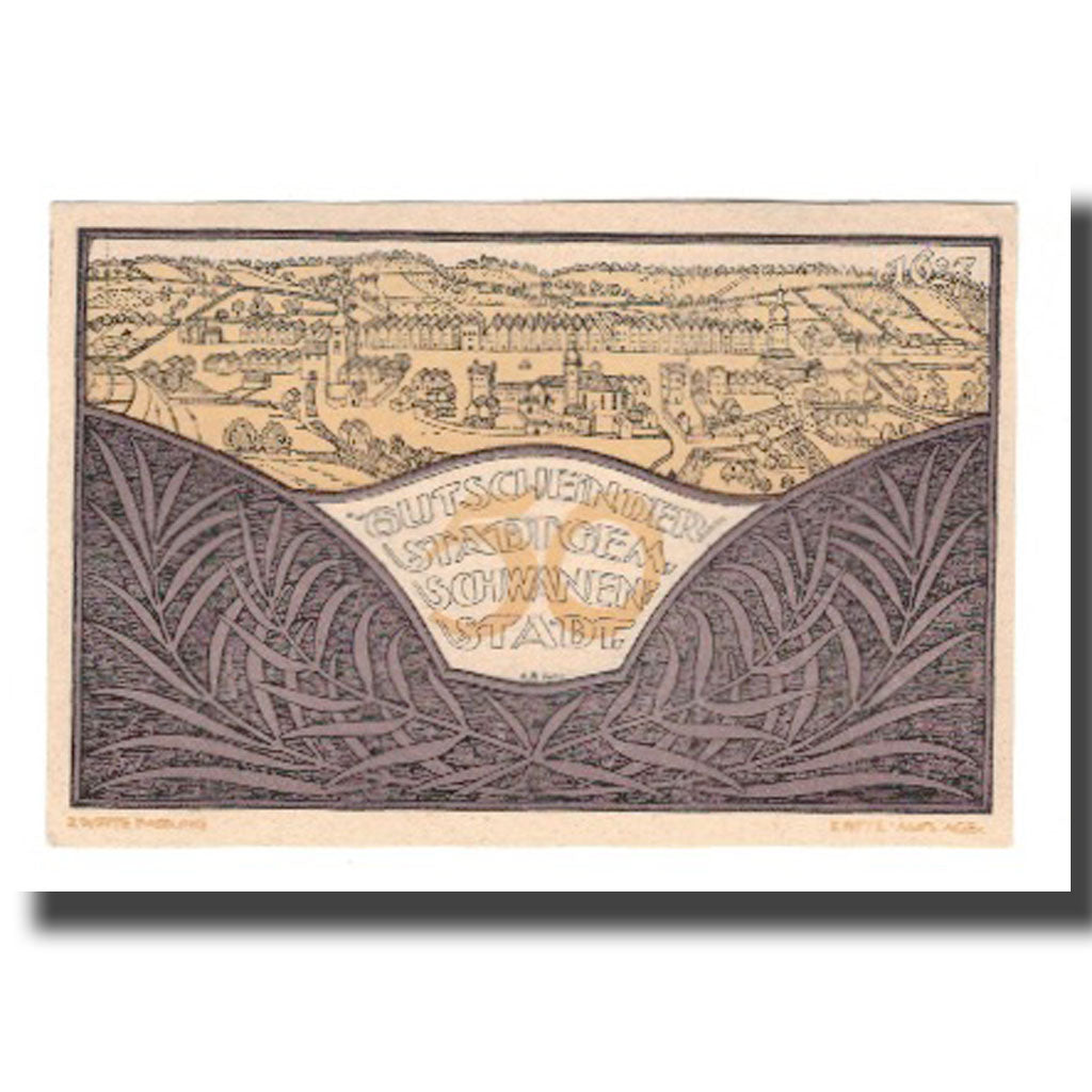 Banknot, Austria, Schwanenstadt O.Ö. Stadtgemeinde, 50 Heller, Texte, 1920