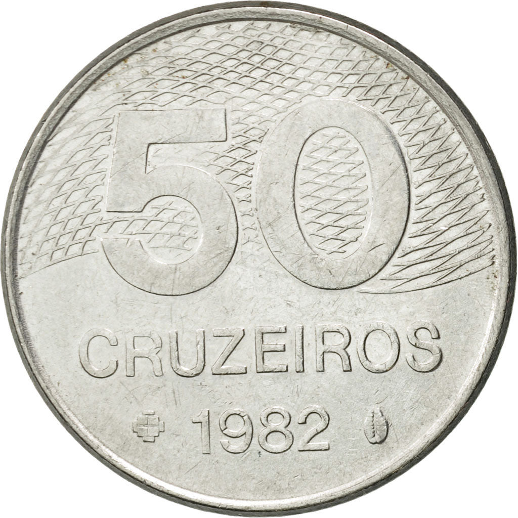 Munten, Brazilië, 50 Cruzeiros, 1982, ZF, Stainless Steel, KM:594.1