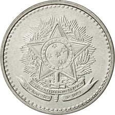 Moneda, Brasil, 5 Cruzados, 1988, MBC, Acero inoxidable, KM:606