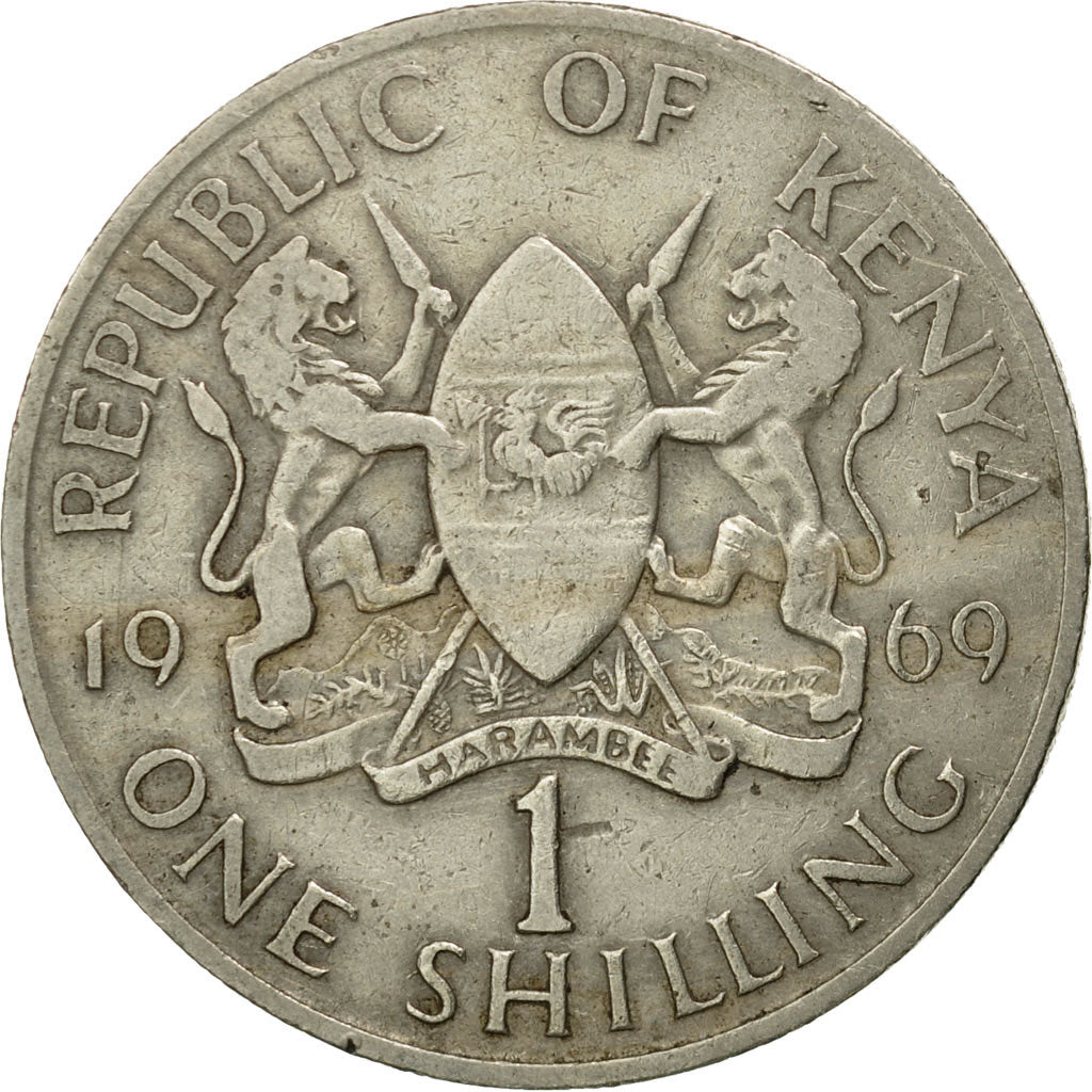 Coin, Kenya, Shilling, 1969, VF(30-35), Copper-nickel, KM:14