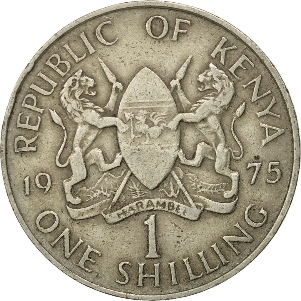Moneda, Kenia, Shilling, 1975, BC+, Cobre - níquel, KM:14