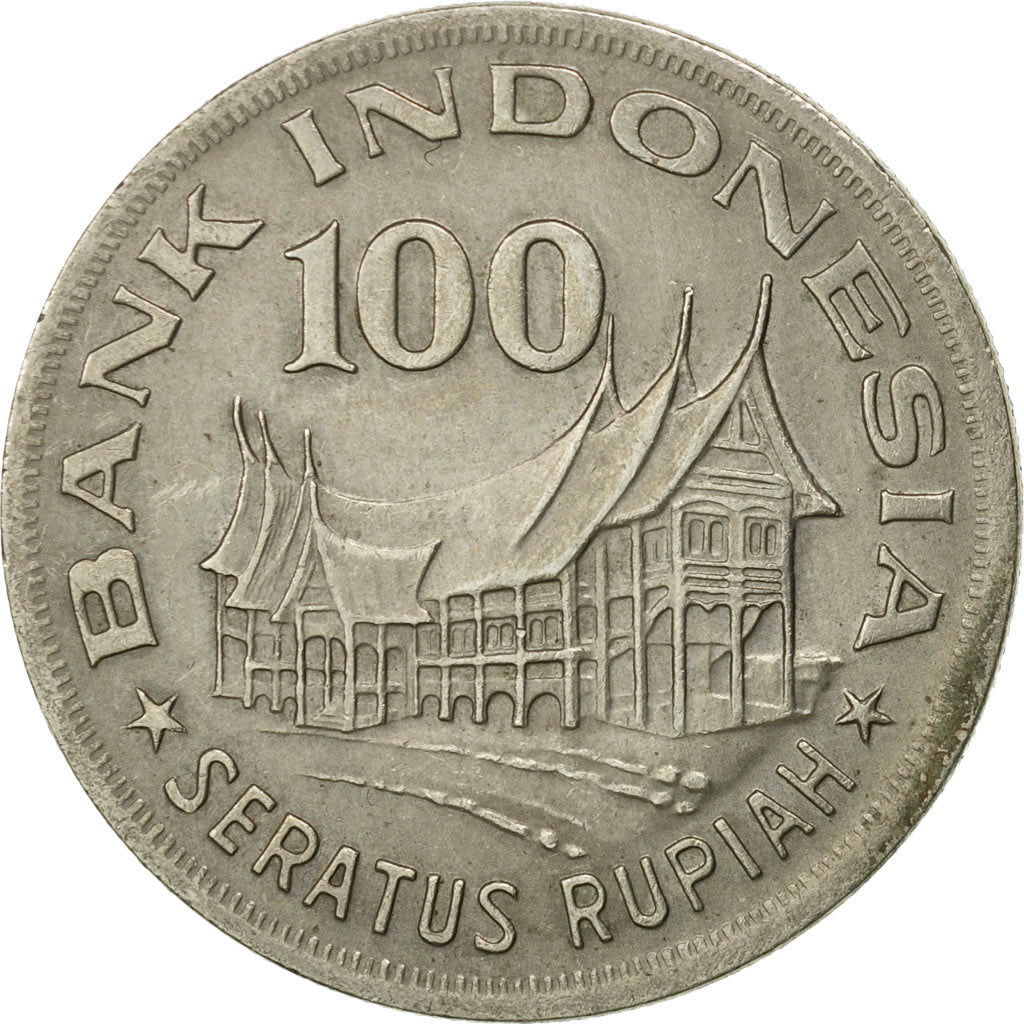 Moneta, Indonesia, 100 Rupiah, 1978, VF(30-35), Miedź-Nikiel, KM:42