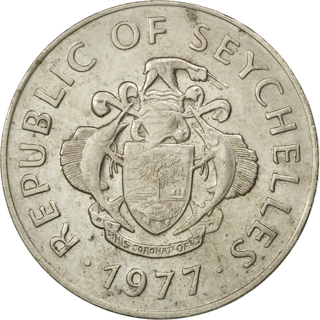 Moneta, Seychelles, Rupee, 1977, British Royal Mint, MB, Rame-nichel, KM:35