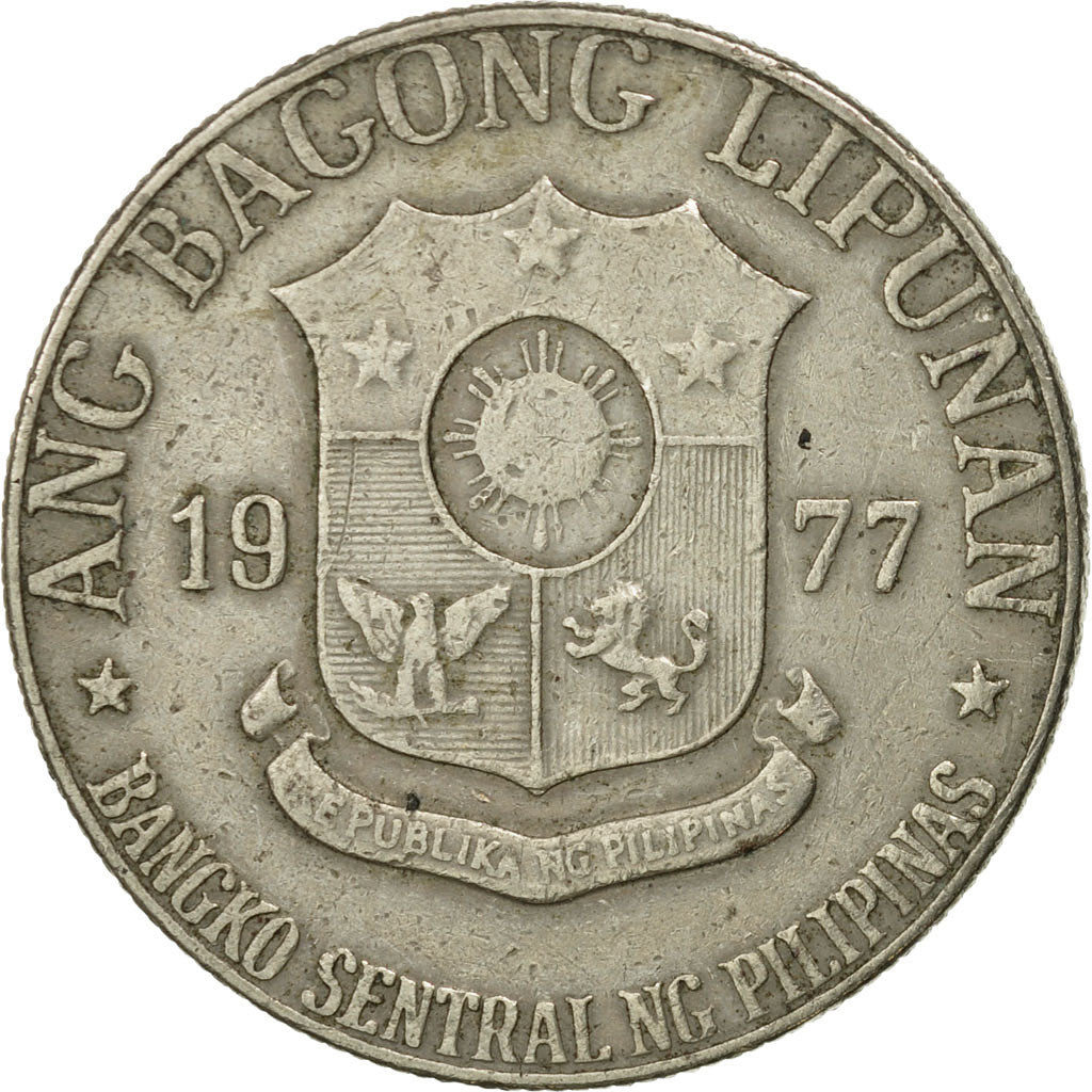 Moneta, Filippine, Piso, 1977, MB+, Rame-nichel, KM:209.1