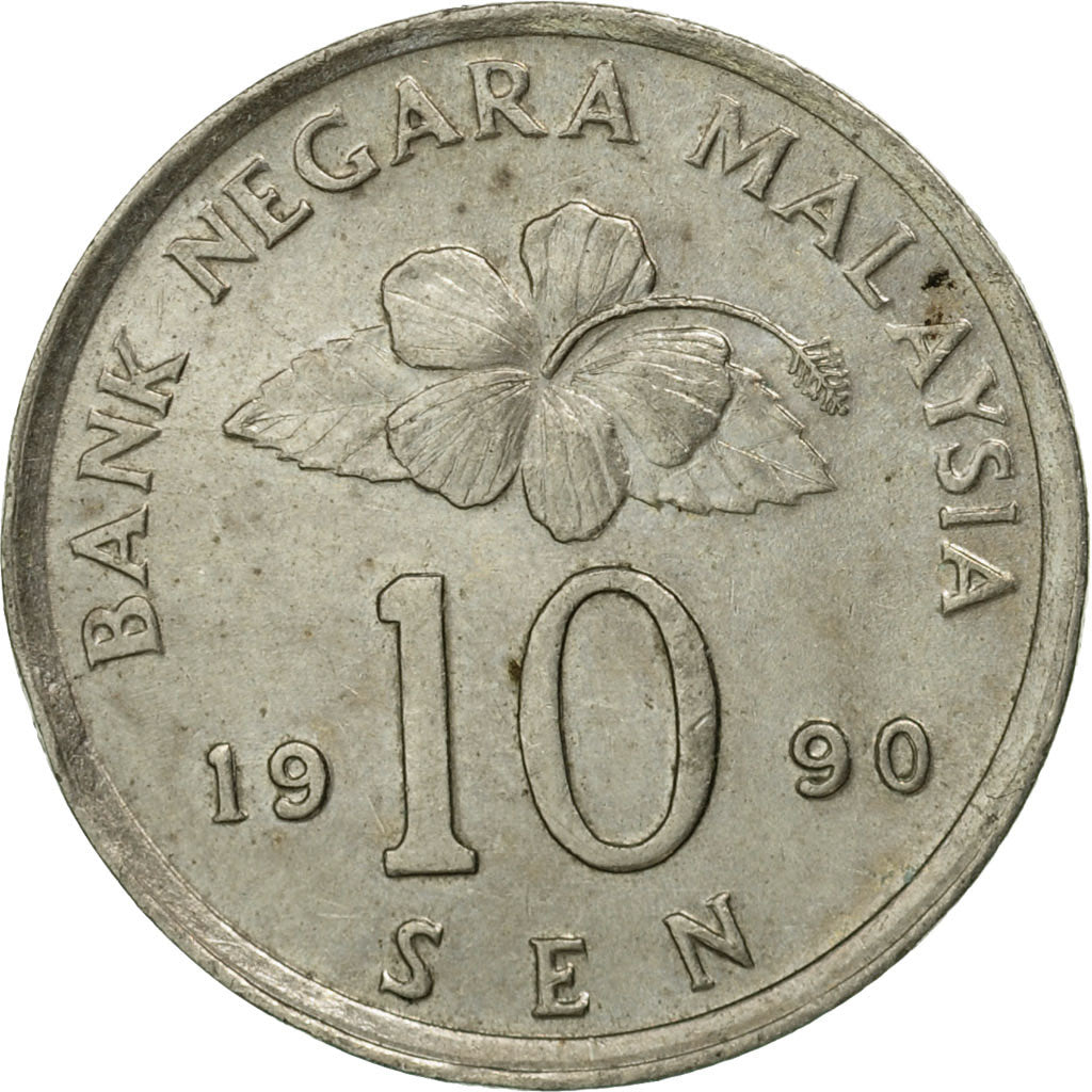 Munten, Maleisië, 10 Sen, 1990, FR+, Copper-nickel, KM:51