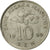 Moneta, Malezja, 10 Sen, 1990, VF(30-35), Miedź-Nikiel, KM:51