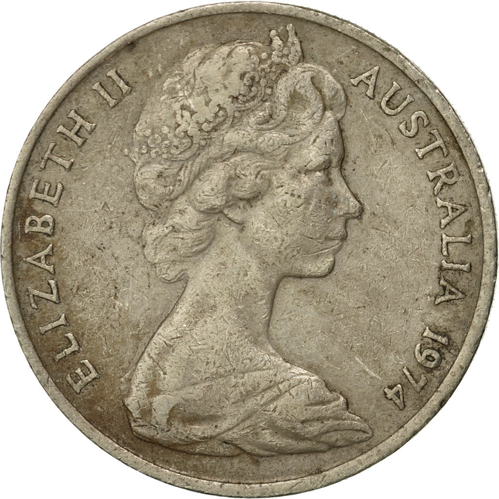 Moneta, Australia, Elizabeth II, 20 Cents, 1974, Melbourne, MB, Rame-nichel