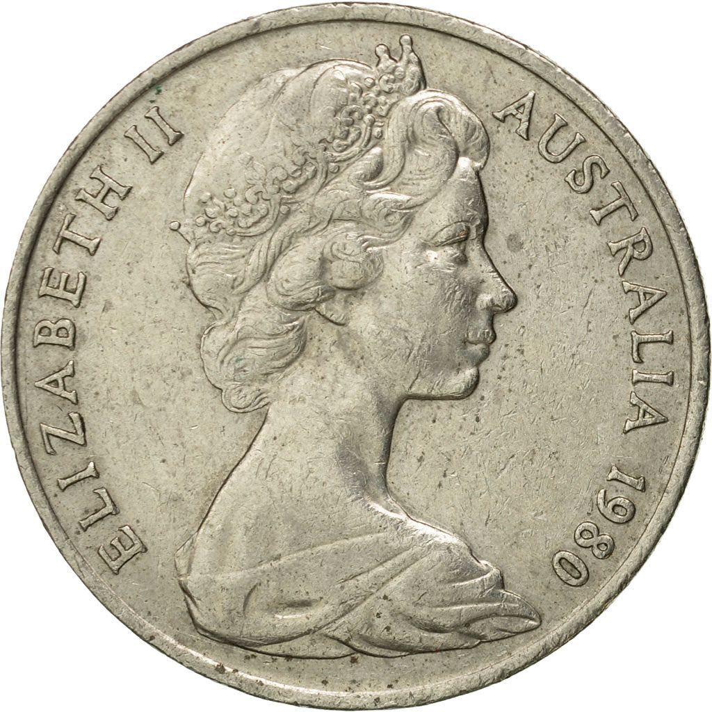 Coin, Australia, Elizabeth II, 20 Cents, 1980, Melbourne, VF(30-35)
