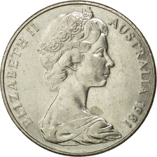 Moneda, Australia, Elizabeth II, 20 Cents, 1981, Melbourne, BC+, Cobre -