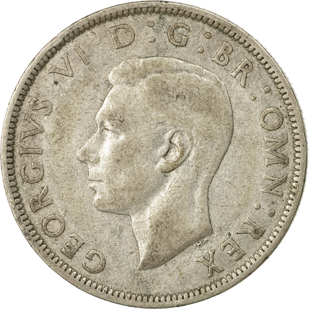 Coin, Great Britain, George VI, 1/2 Crown, 1938, VF(20-25), Silver, KM:856