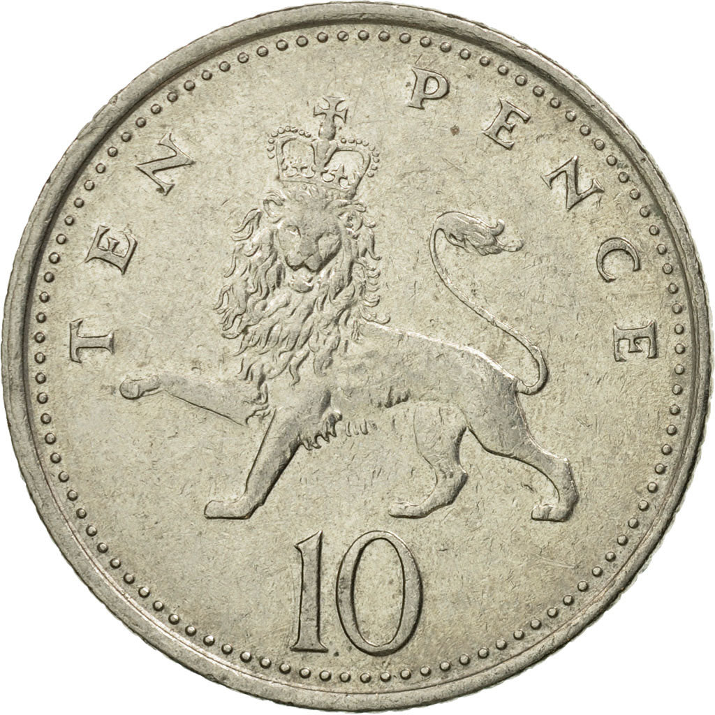 Moneda, Gran Bretaña, Elizabeth II, 10 Pence, 2001, BC+, Cobre - níquel