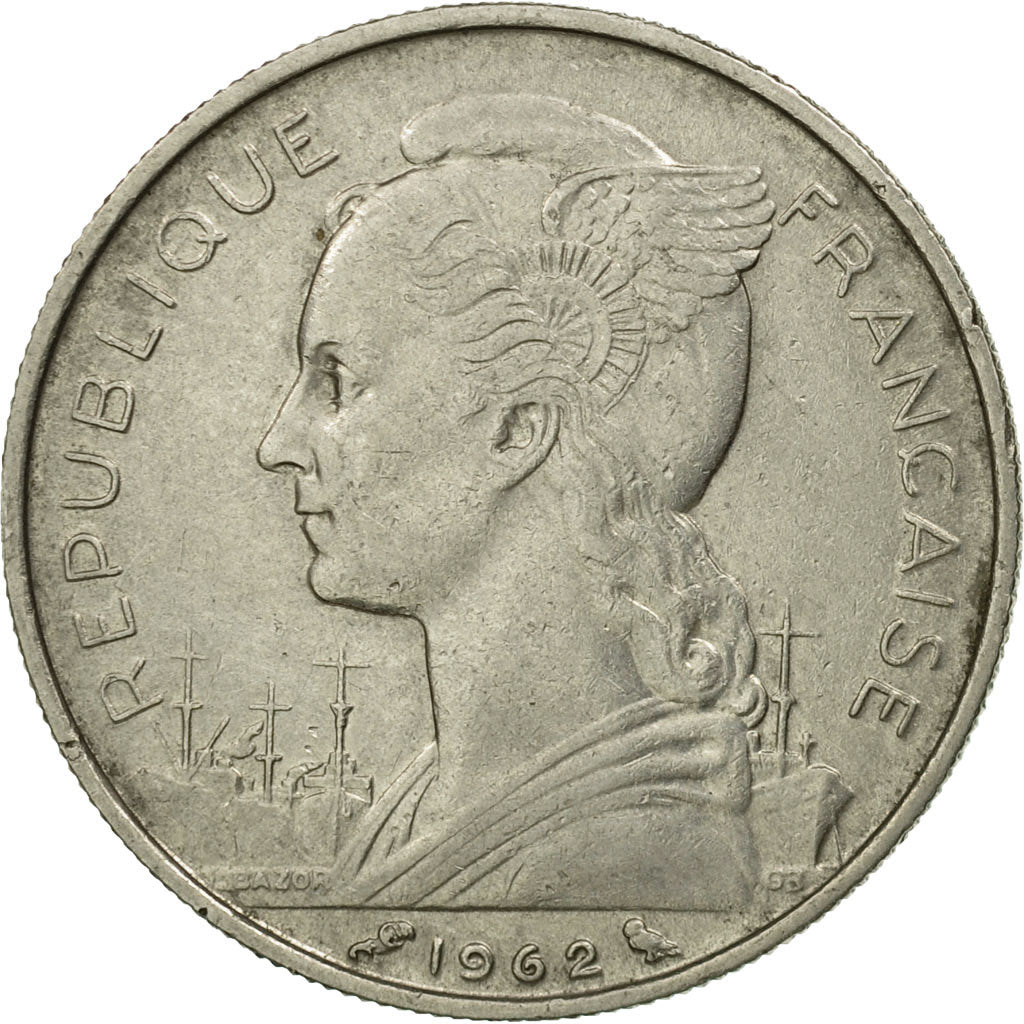 Moneta, Réunion, 50 Francs, 1962, BB, Nichel, KM:12