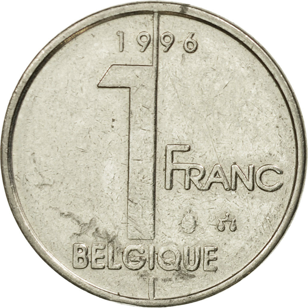 Moneta, Belgio, Albert II, Franc, 1996, Brussels, MB+, Ferro placcato nichel