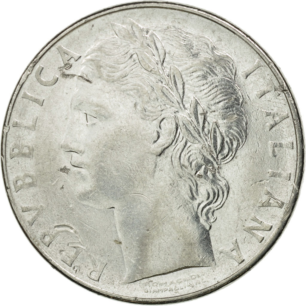 Moneta, Włochy, 100 Lire, 1977, Rome, VF(30-35), Stal nierdzewna, KM:96.1