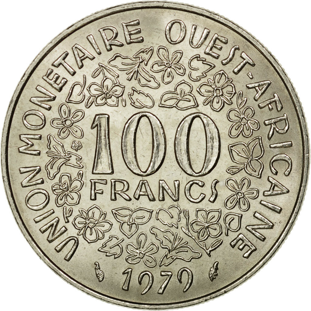 Moneda, Estados del África Occidental, 100 Francs, 1979, Paris, MBC, Níquel