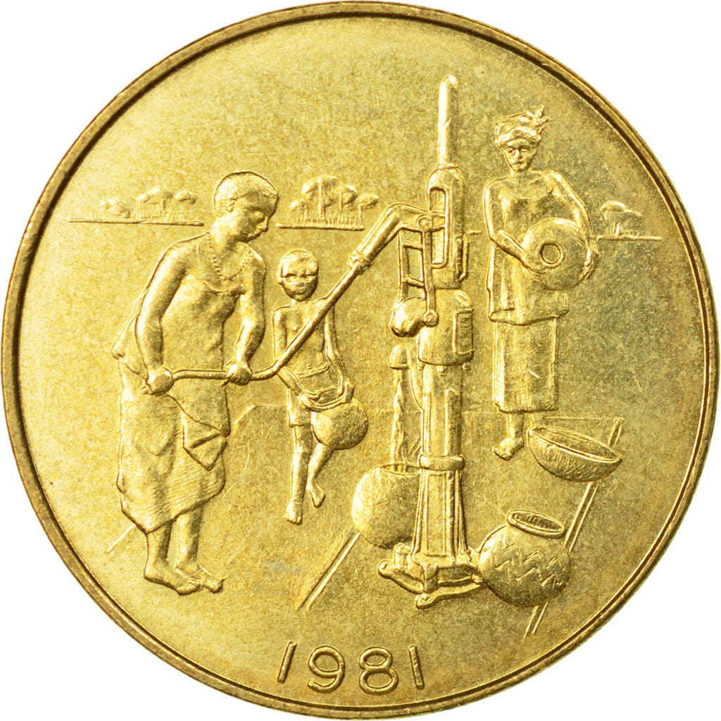 Munten, West Afrikaanse Staten, 10 Francs, 1981, Paris, ZF, Aluminum-Bronze
