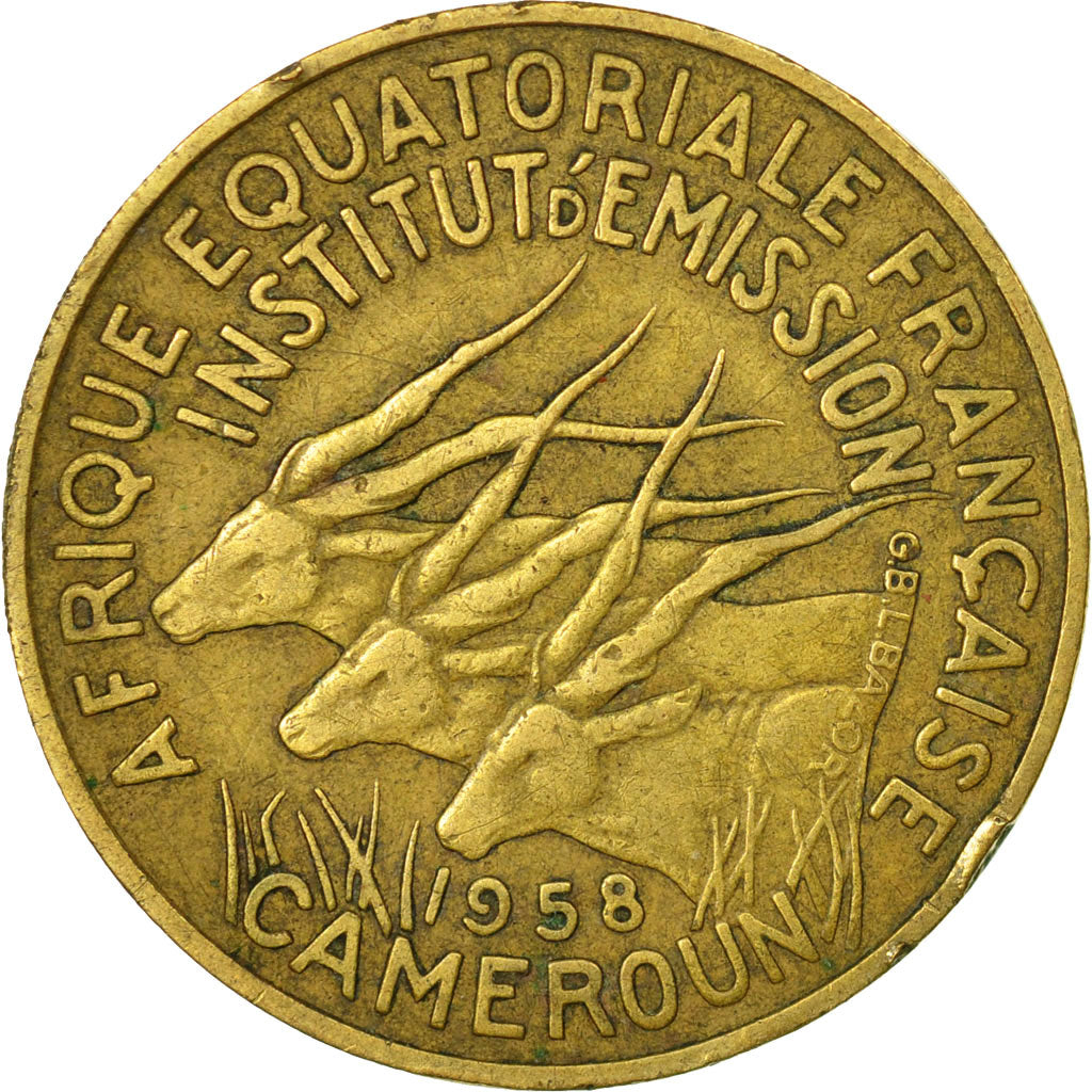 Moneta, Camerun, 10 Francs, 1958, Paris, MB+, Alluminio-bronzo, KM:11