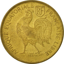 Moneda, África ecuatorial francesa, Franc, 1942, Pretoria, BC+, Latón, KM:2