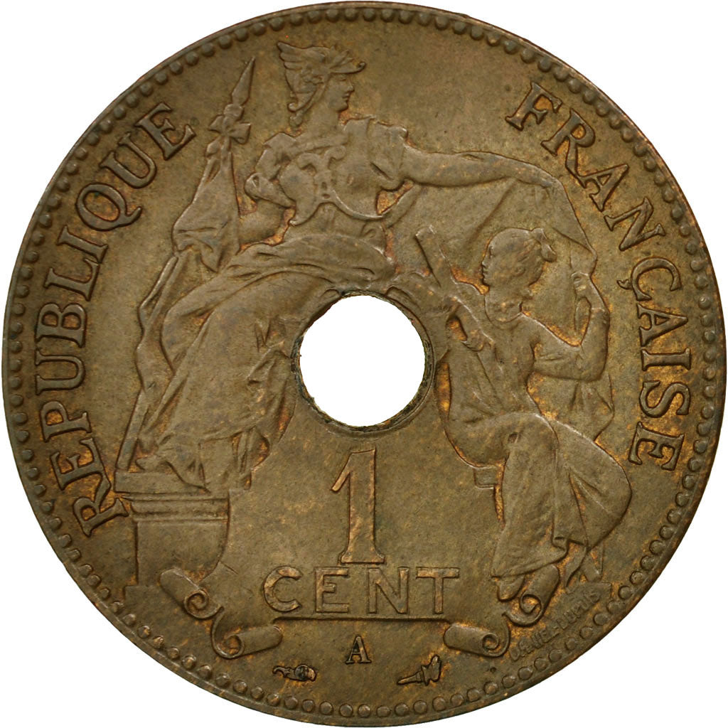 Munten, FRANS INDO-CHINA, Cent, 1900, Paris, FR+, Bronze, KM:8
