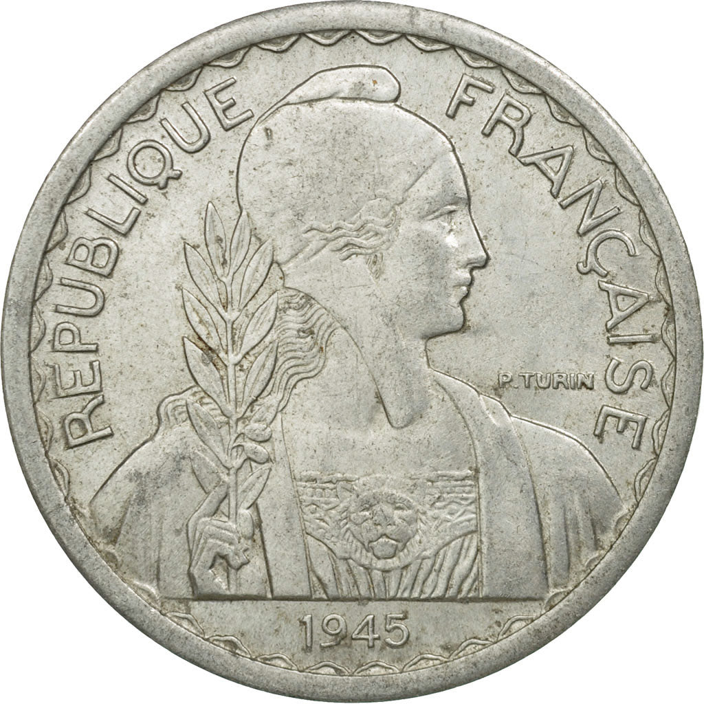 Munten, FRANS INDO-CHINA, 20 Cents, 1945, Castelsarrasin, FR+, Aluminium