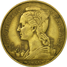 Coin, Madagascar, 20 Francs, 1953, Paris, VF(20-25), Aluminum-Bronze, KM:7