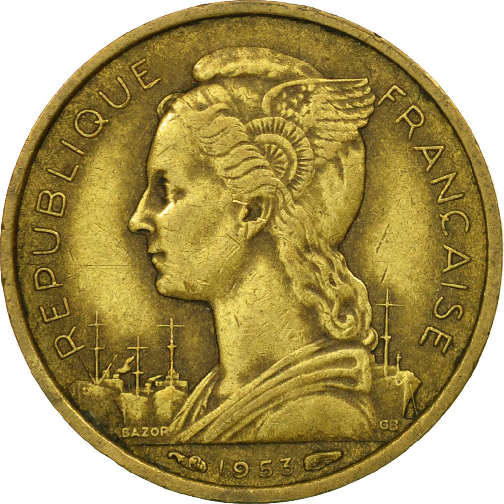 Coin, Madagascar, 10 Francs, 1953, Paris, VF(20-25), Aluminum-Bronze, KM:6
