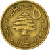 Coin, Lebanon, 5 Piastres, 1955, VF(30-35), Aluminum-Bronze, KM:21