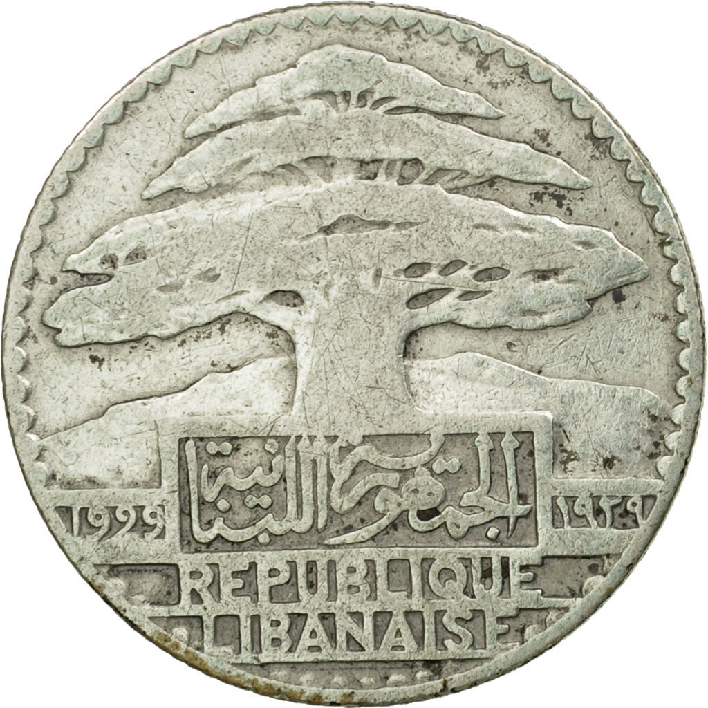 Moneta, Libano, 10 Piastres, 1929, BB, Argento, KM:6