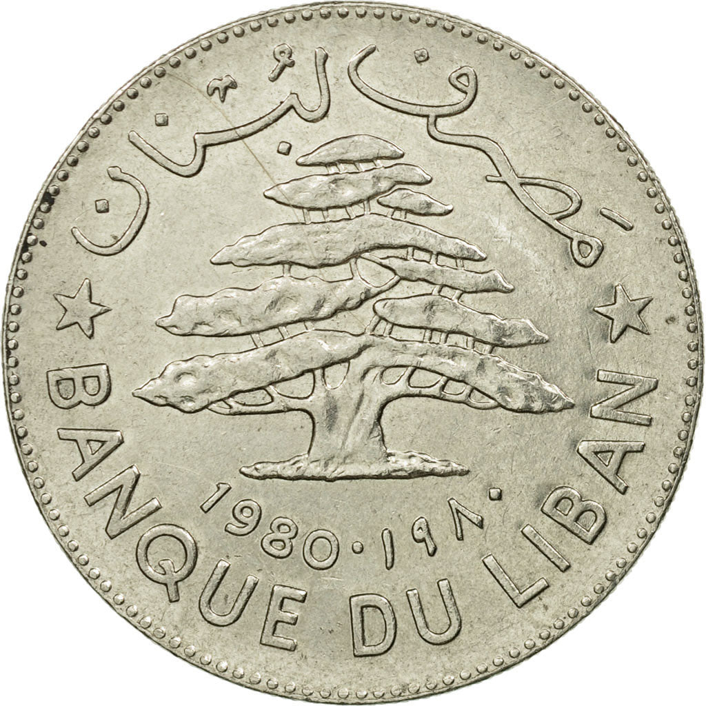 Munten, Libanon, Livre, 1980, ZF, Nickel, KM:30