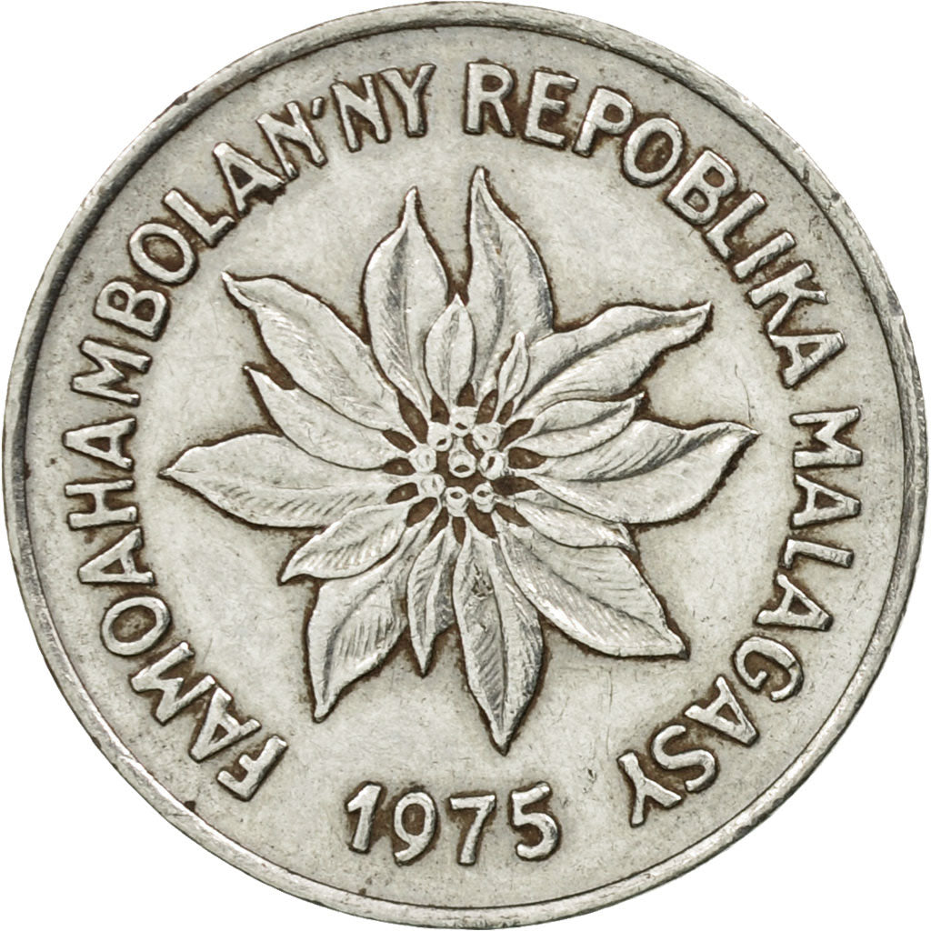 Munten, Madagascar, 2 Francs, 1975, Paris, ZF, Stainless Steel, KM:9