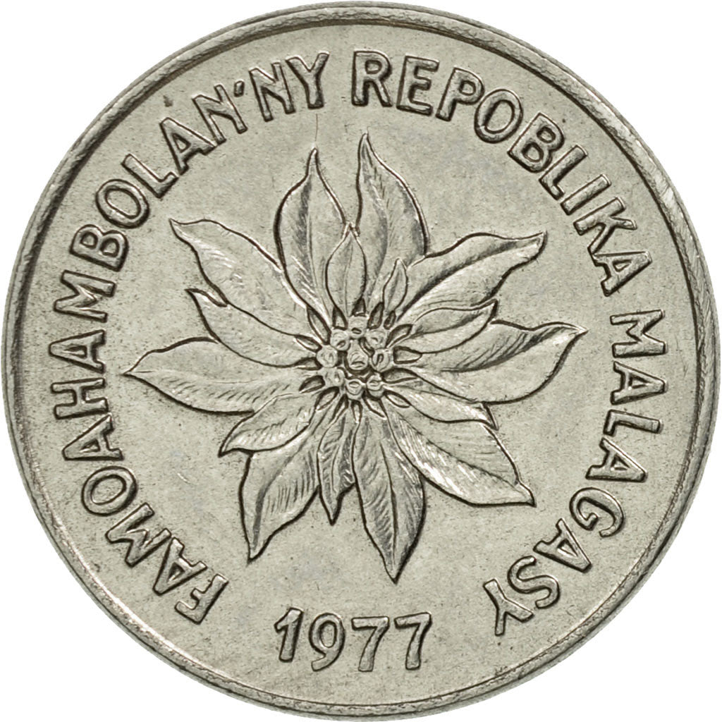 Moneta, Madagascar, 2 Francs, 1977, Paris, BB, Acciaio inossidabile, KM:9