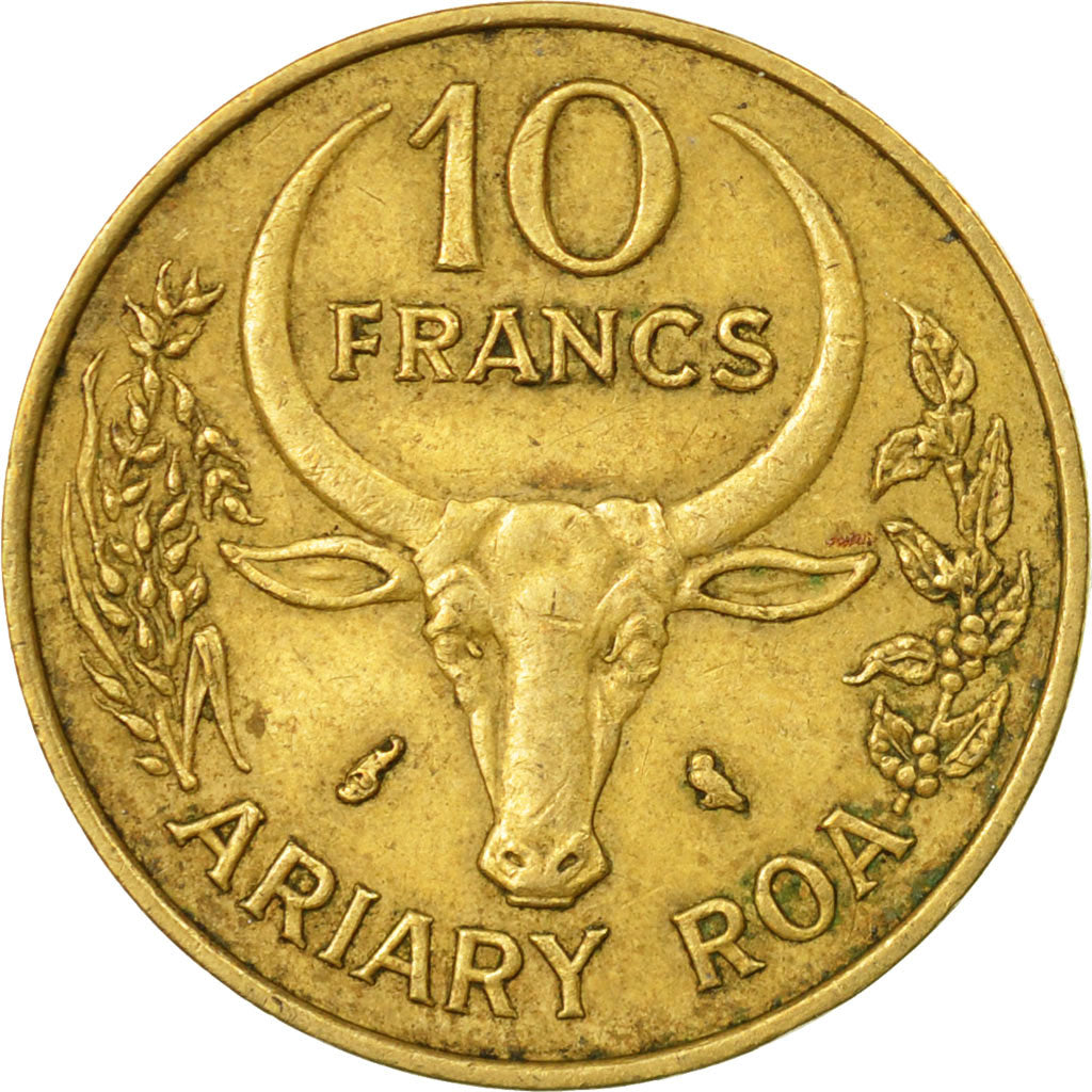 Münze, Madagascar, 10 Francs, 2 Ariary, 1970, Paris, S+, Aluminum-Bronze, KM:11