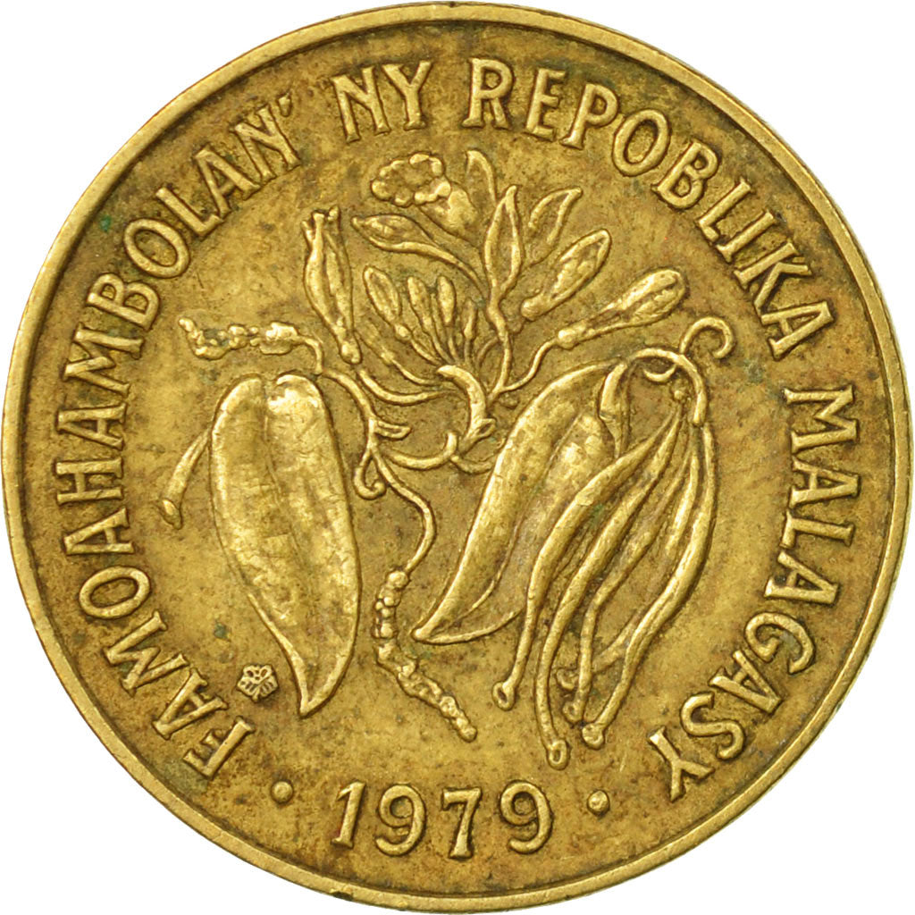 Moneta, Madagascar, 10 Francs, 2 Ariary, 1979, Paris, MB+, Alluminio-bronzo